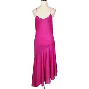Women's Vintage Joie de Vie Intimates‎ Pink Strappy Slip Asymmetric Night Gown M